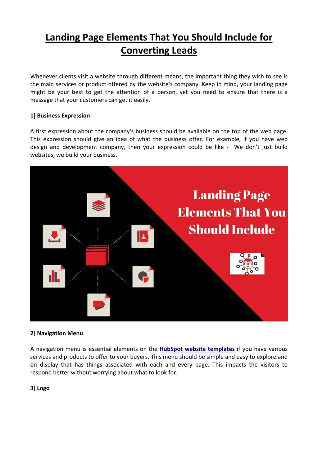 landing page elements that you should include