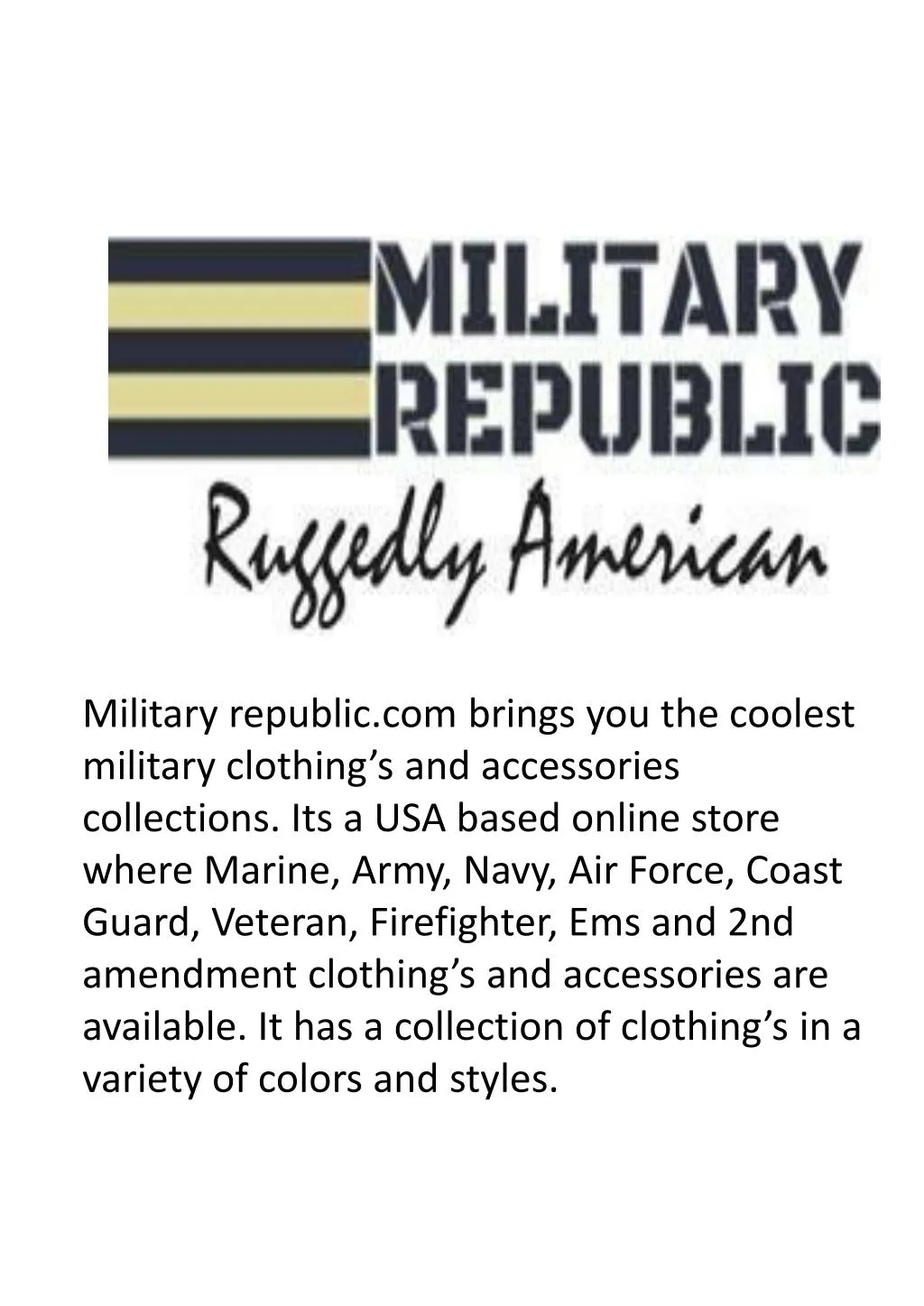 military republic com brings you the coolest