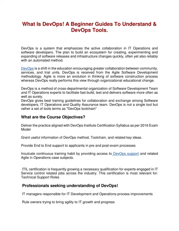 What Is DevOps! A Beginner Guides To Understand & DevOps Tools. – Online Education