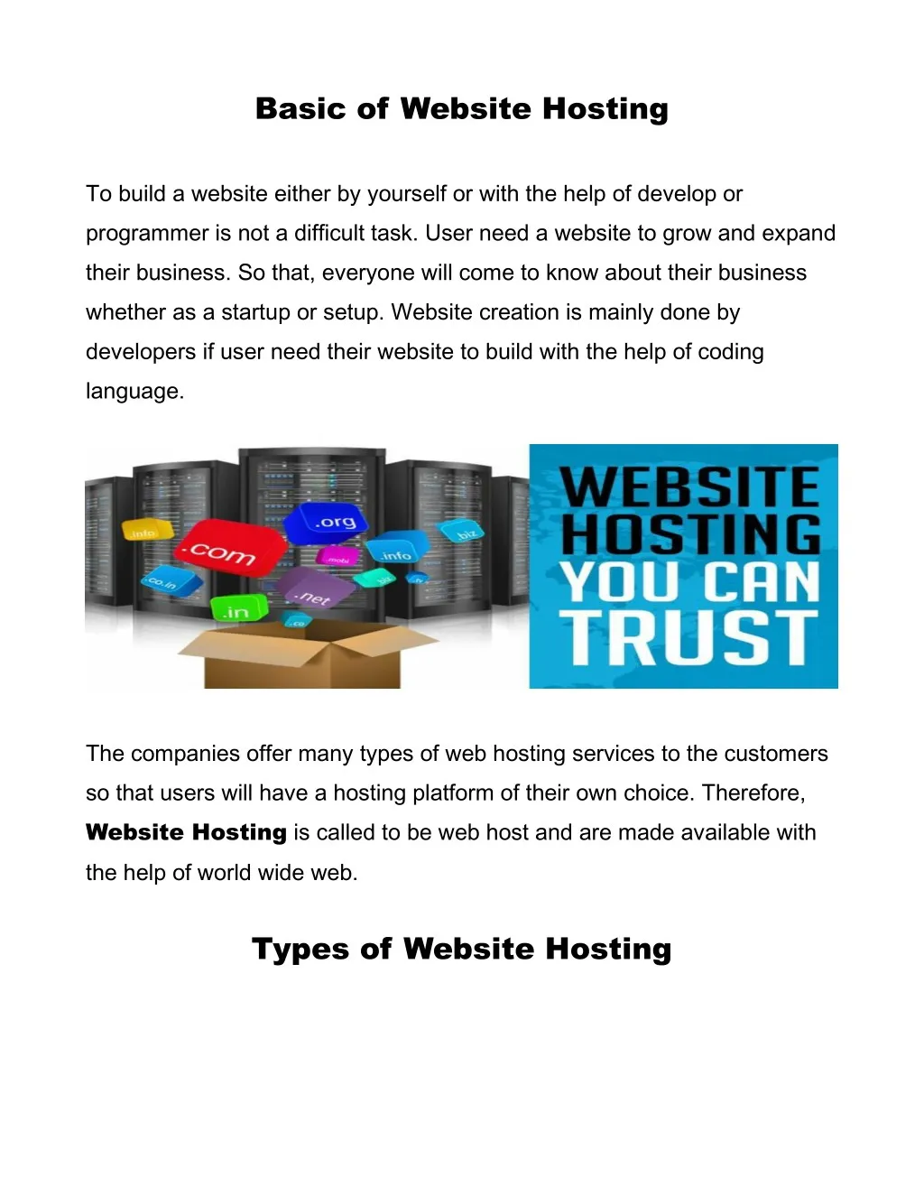 basic of website hosting