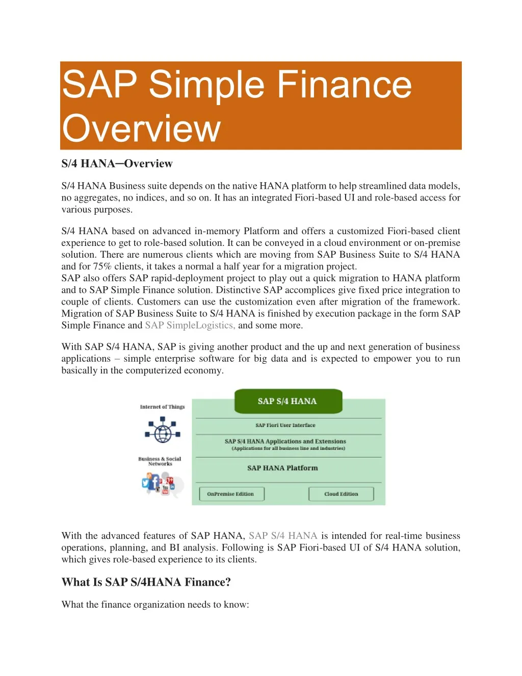 sap simple finance overview s 4 hana overview