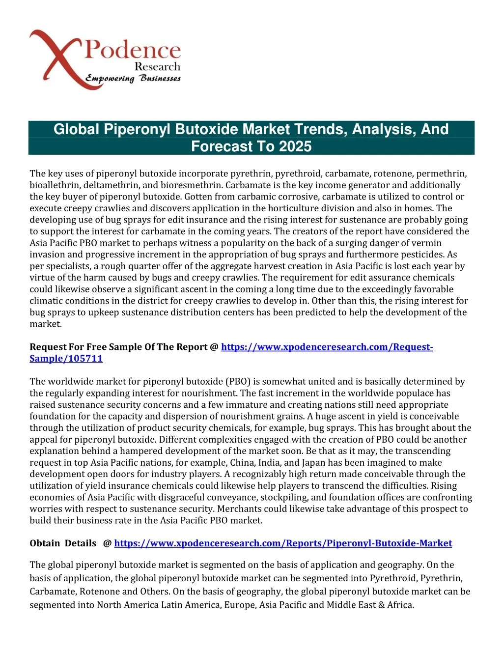 global piperonyl butoxide market trends analysis