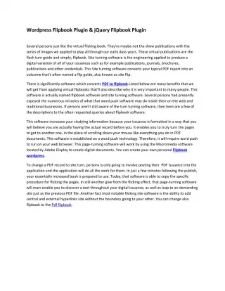 Wordpress Flipbook Plugin & jQuery Flipbook Plugin - slide 1