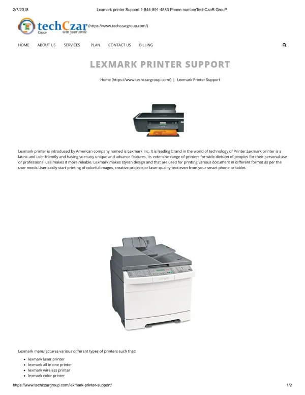 lexmark printer customer service 1844-891-4883