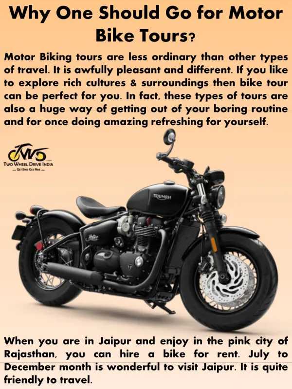 Why One Should Go for Motor Bike Tours?