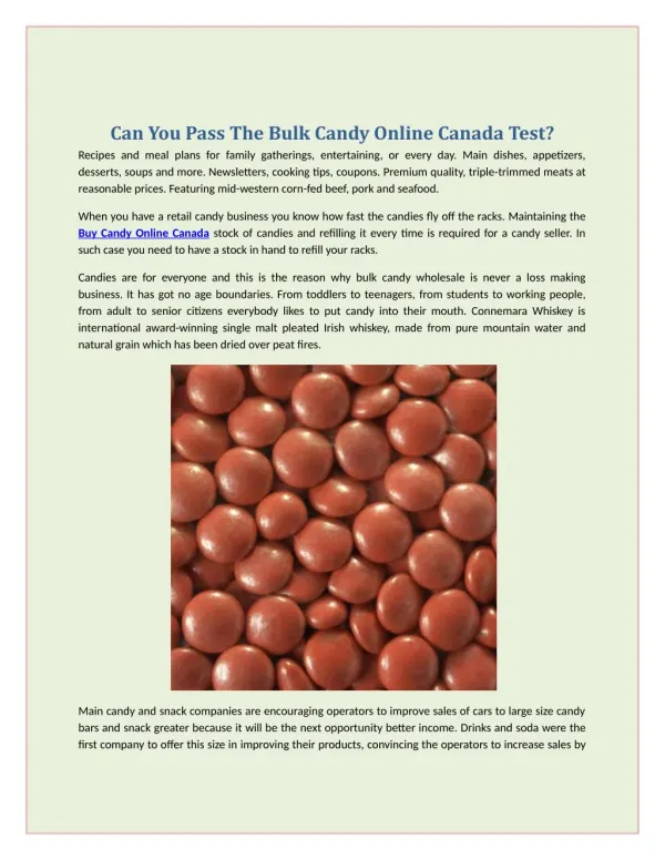 Can You Pass The Bulk Candy Online Canada Test?