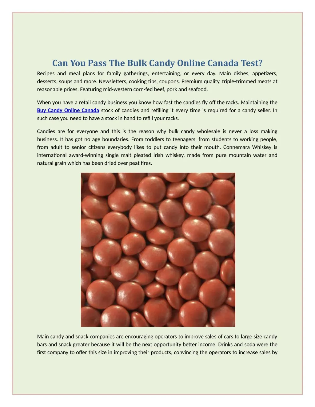 can you pass the bulk candy online canada test