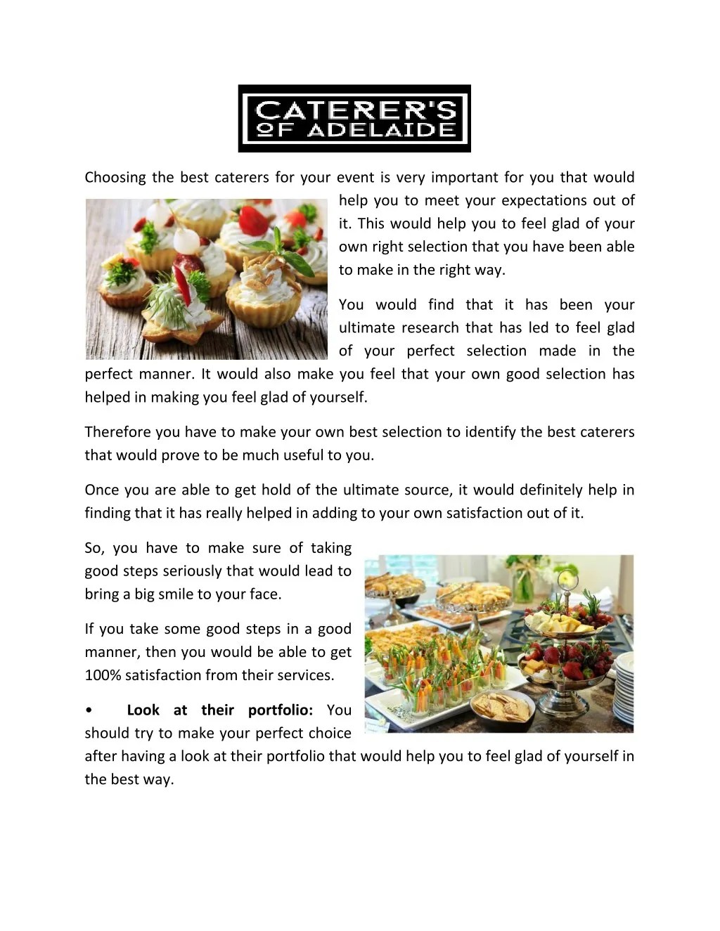 choosing the best caterers for your event is very