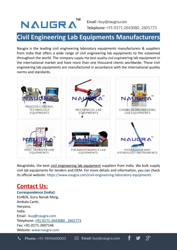 Civil Lab Instruments Manufacturers