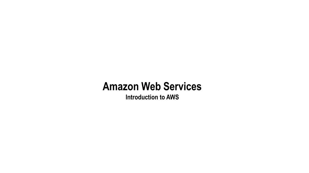 amazon web services introduction to aws