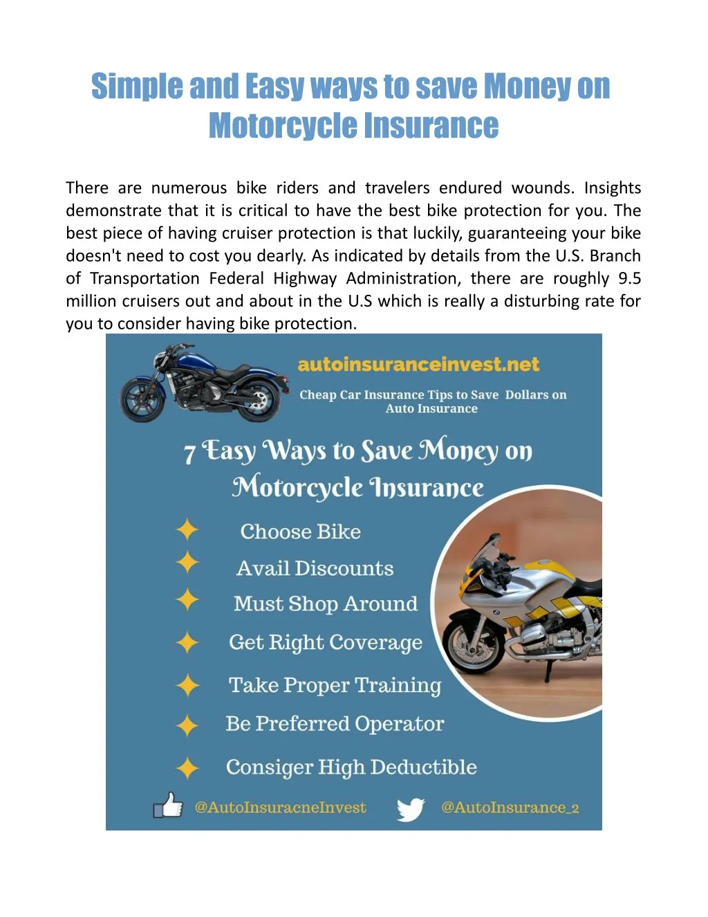 simple and easy ways to save money on motorcycle