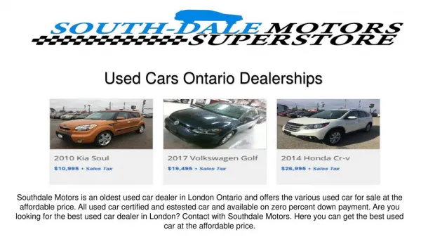 Used Cars Ontario Dealerships