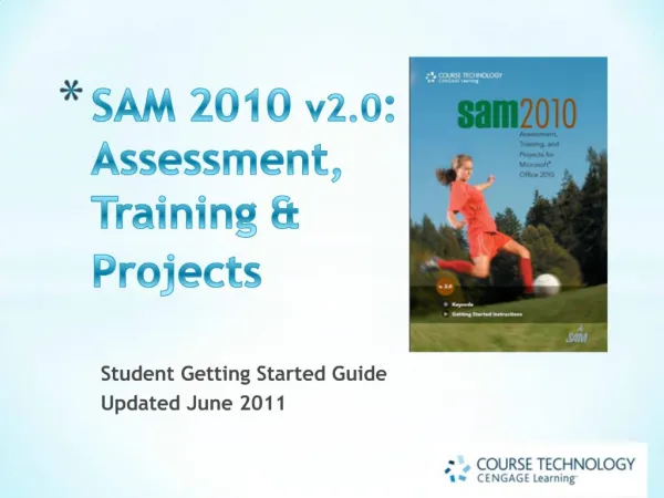 SAM 2010 v2.0: Assessment, Training Projects