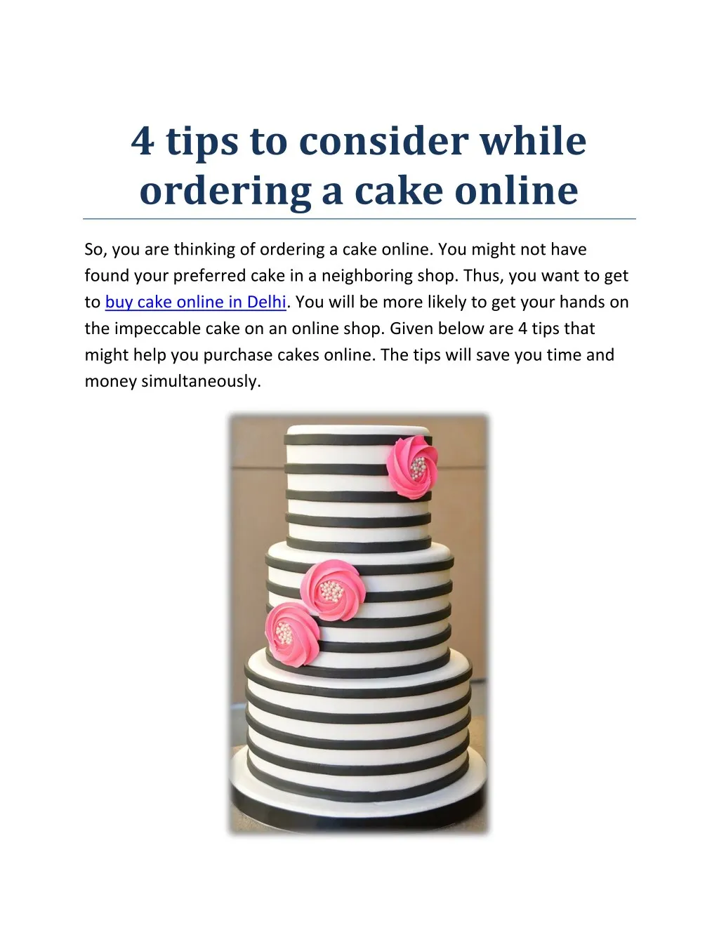 4 tips to consider while ordering a cake online