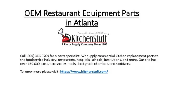 OEM Restaurant Equipment Parts in Atlanta