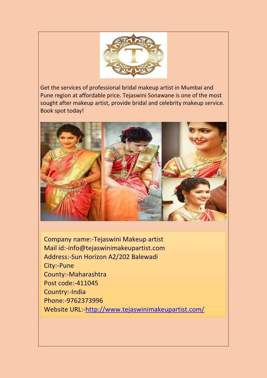 get the services of professional bridal makeup