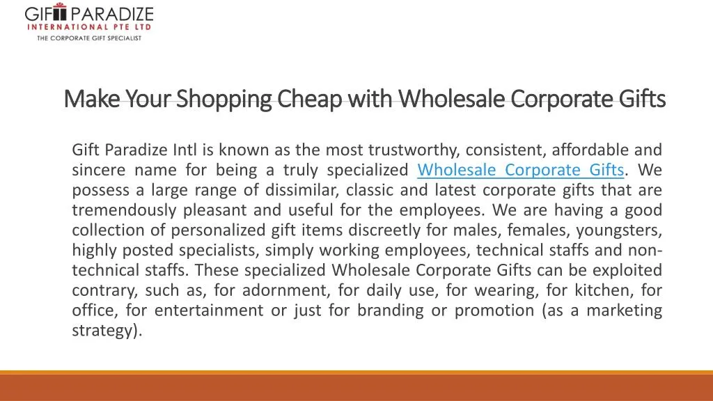 make your shopping cheap with wholesale corporate gifts