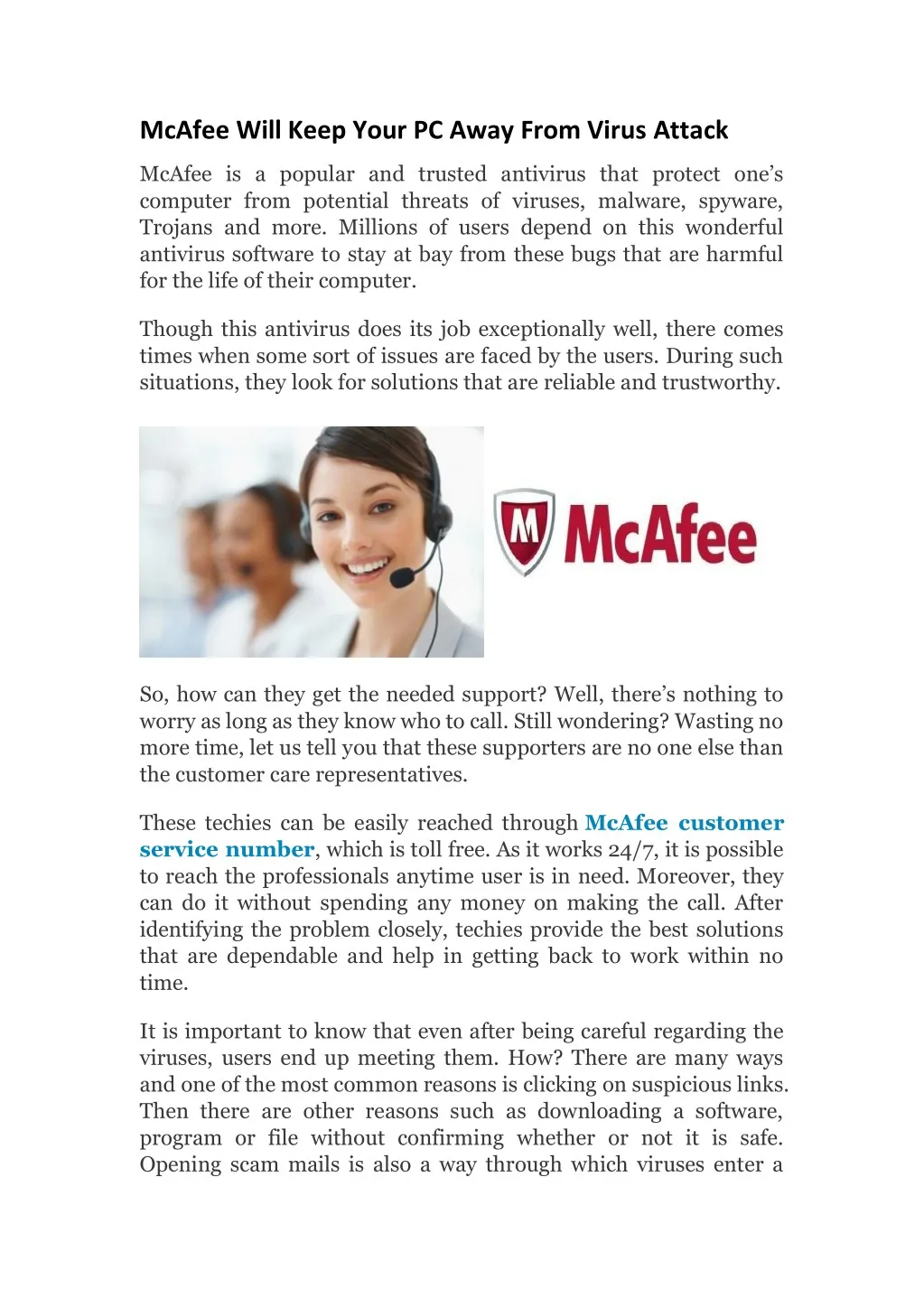 mcafee will keep your pc away from virus attack