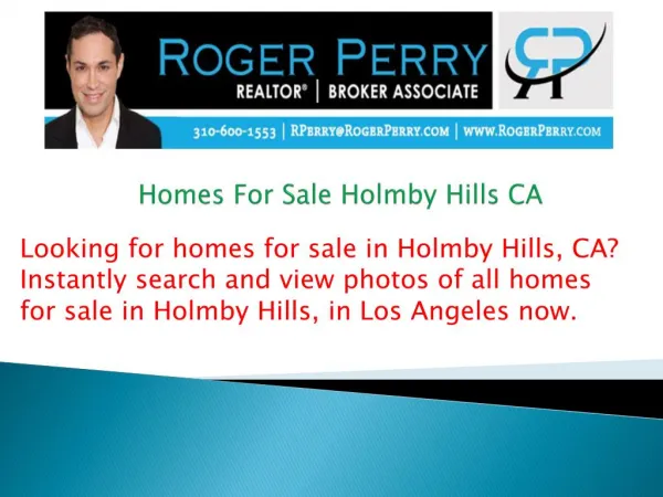 Homes For Sale Holmby Hills CA