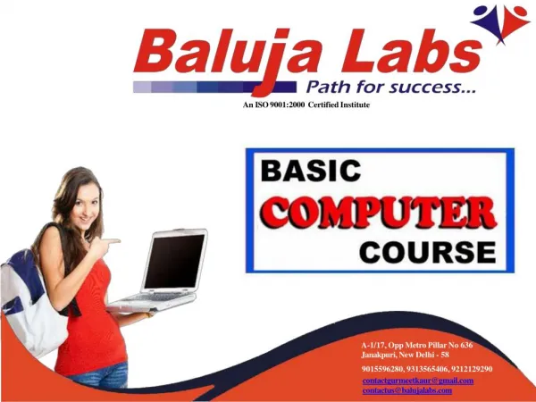 Basic computer course in janakpuri, New Delhi