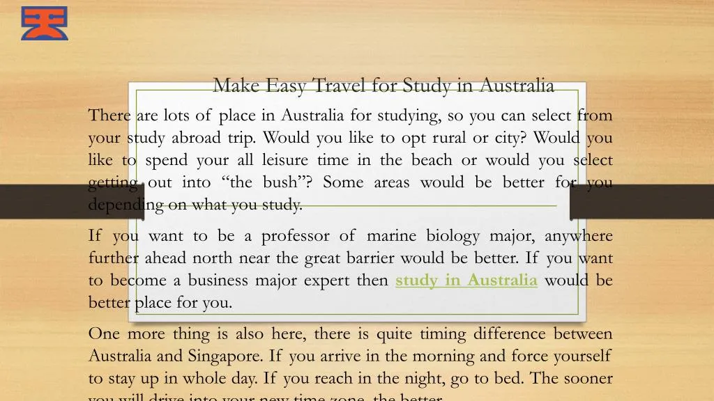 make easy travel for study in australia