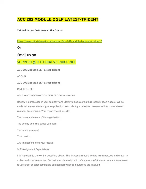 acc 202 module 2 slp latest trident