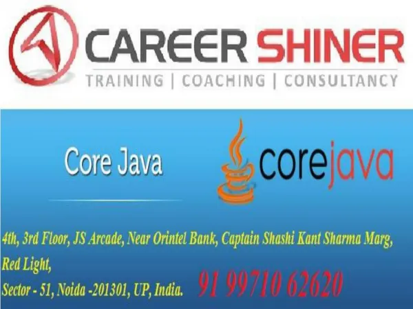 Industrial Summer Training Institute for Core Java in NOIDA-Career Shiner