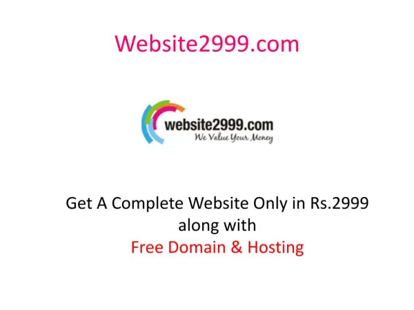 Cheap Website Design Company India, Website@2999, $79 | Free Domain Hosting