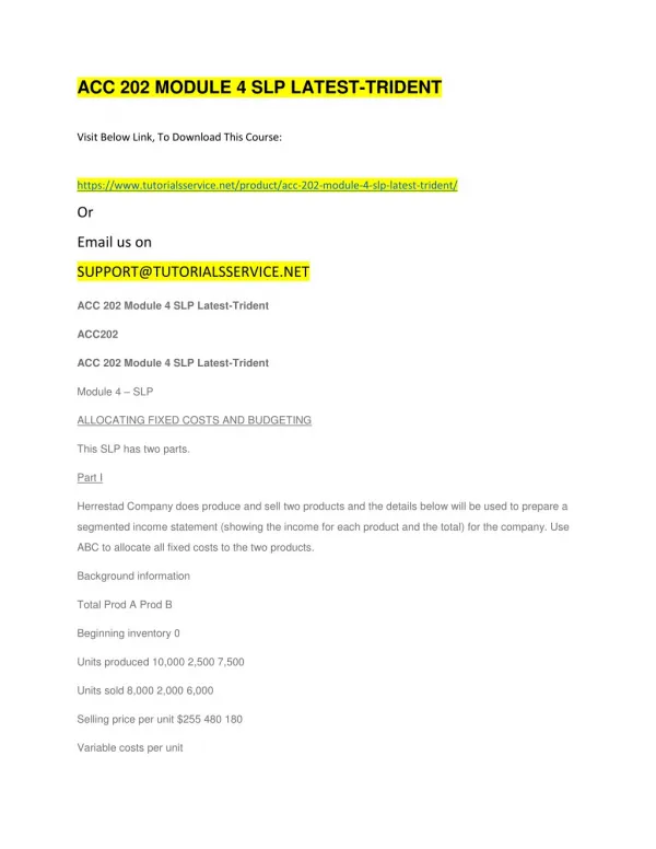 acc 202 module 4 slp latest trident
