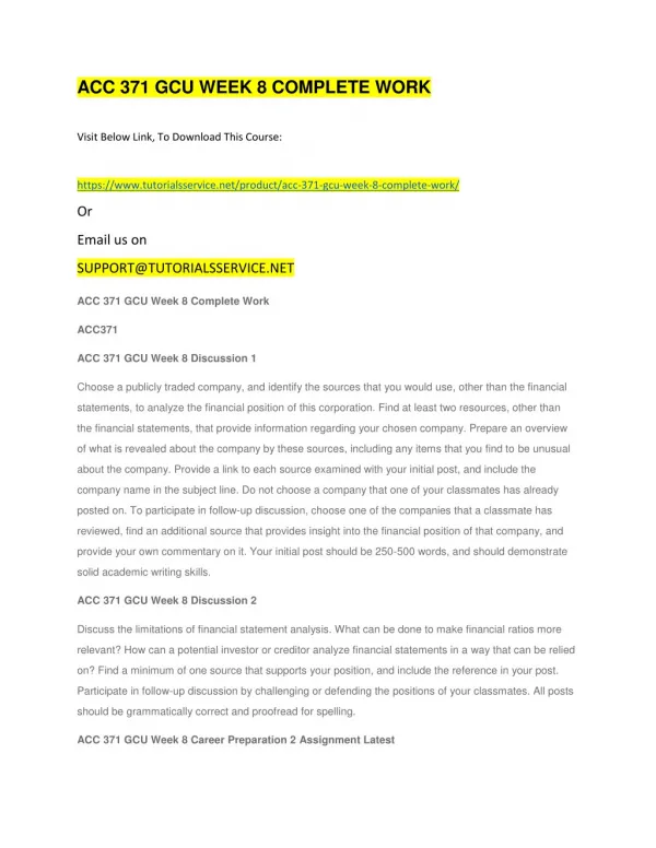 acc 371 gcu week 8 complete work