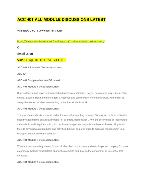 acc 401 all module discussions latest