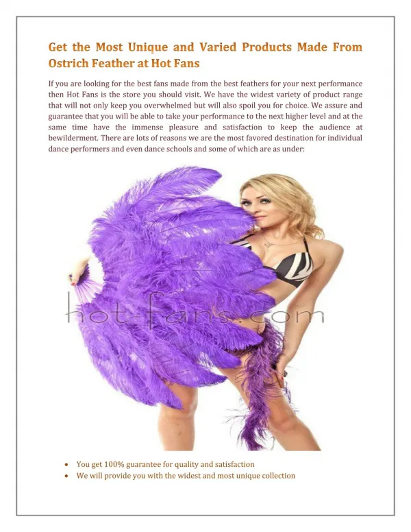 Get The Most Unique And Varied Products Made From Ostrich Feather At Hot Fans