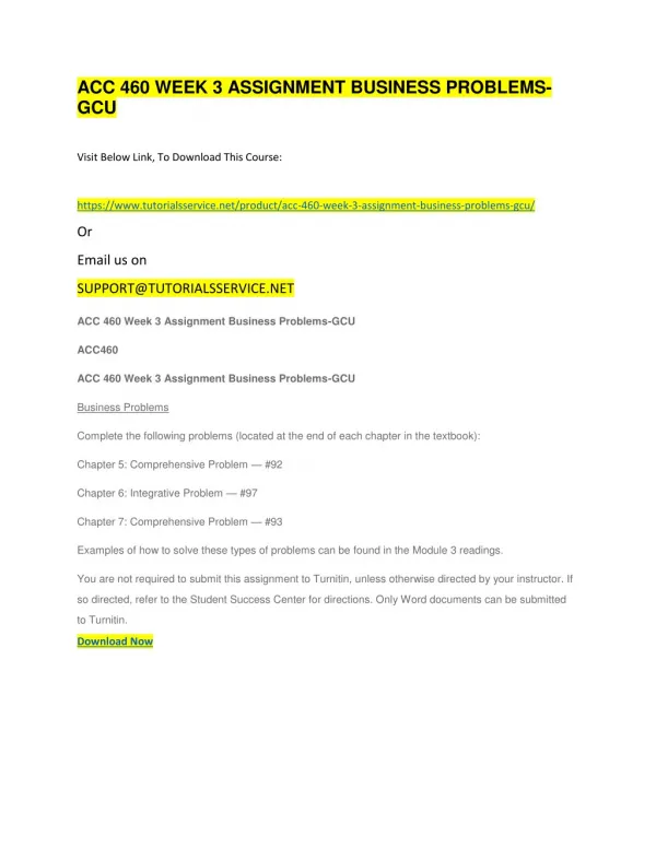 acc 460 week 3 assignment business problems gcu