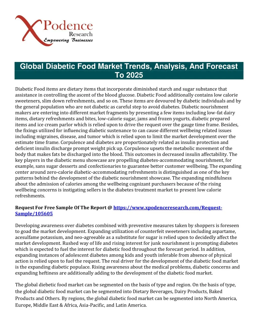 global diabetic food market trends analysis