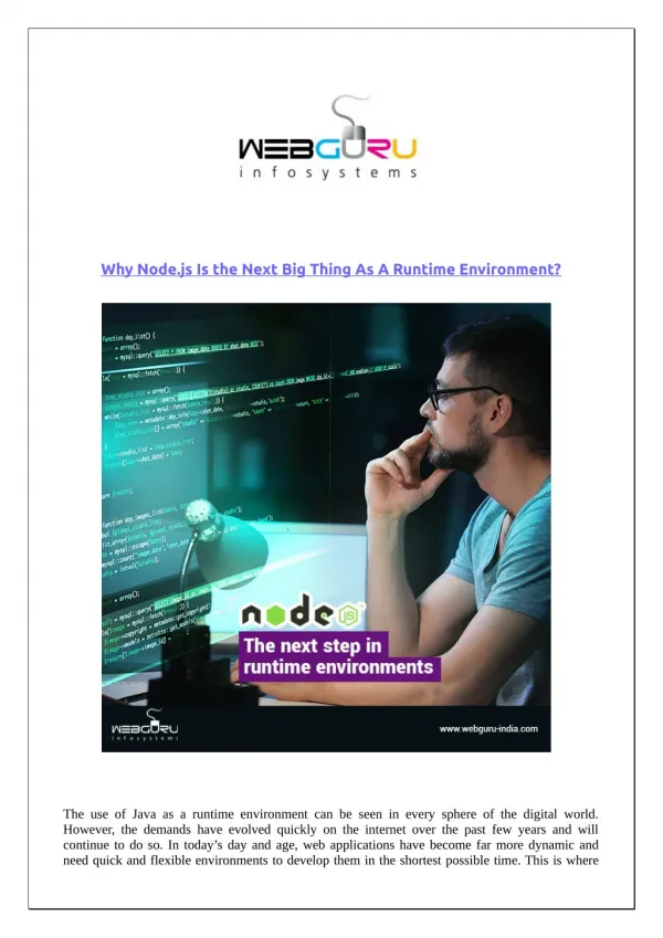 why node js is the next big thing as a runtime