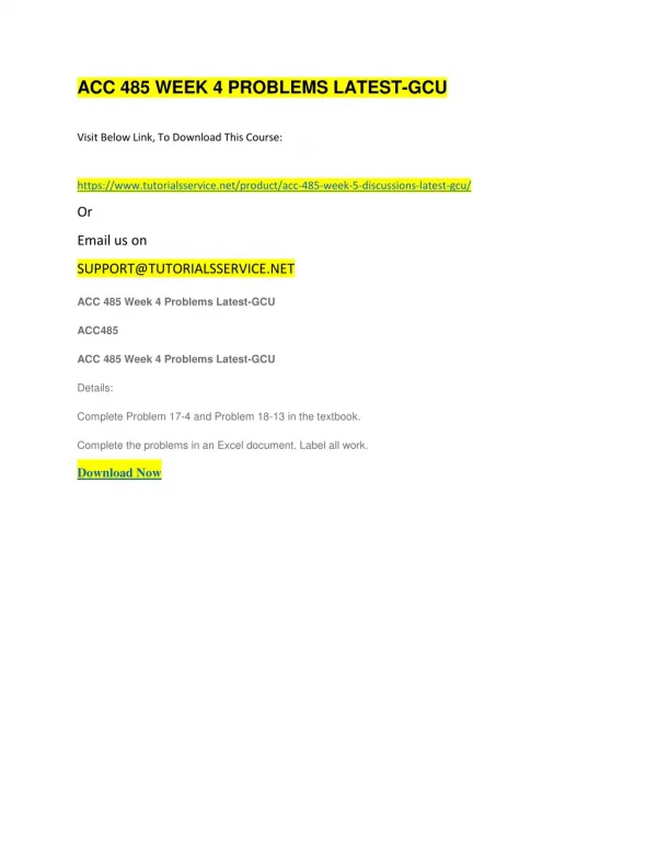 acc 485 week 4 problems latest gcu