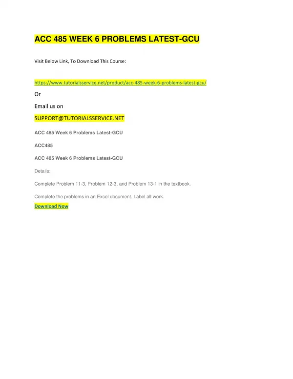 acc 485 week 6 problems latest gcu
