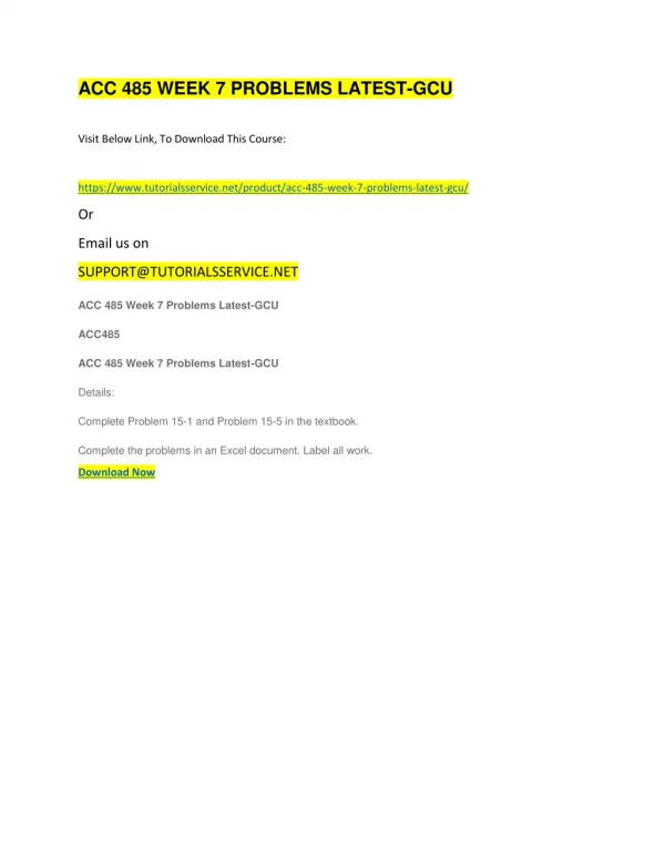 acc 485 week 7 problems latest gcu