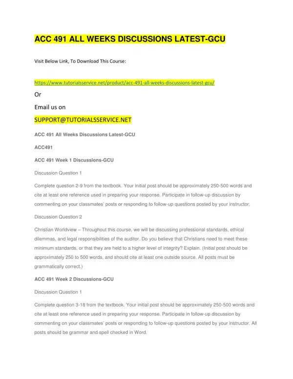 acc 491 all weeks discussions latest gcu