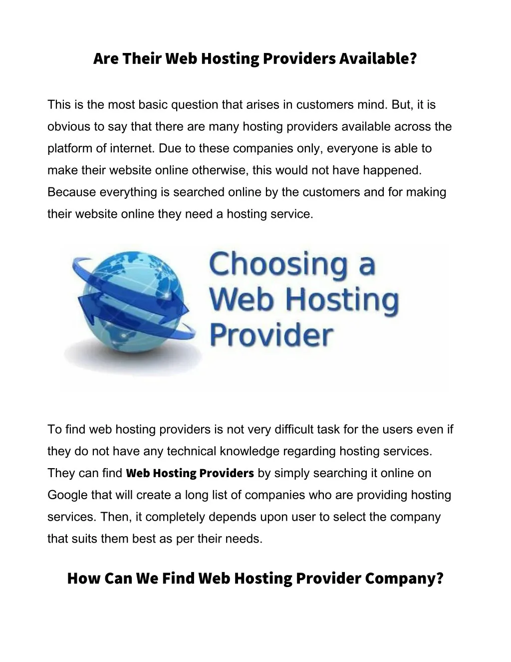 are their web hosting providers available