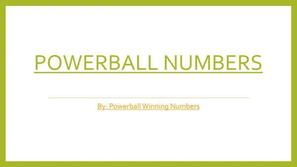 Know All About Powerball Numbers