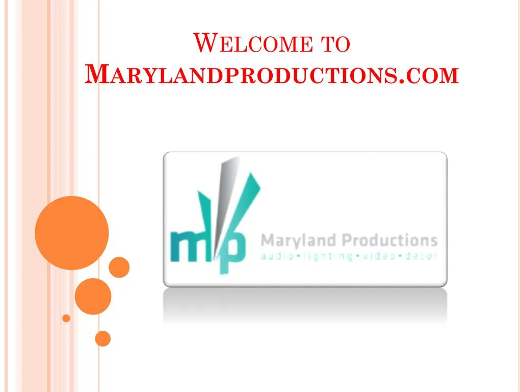 welcome to marylandproductions com