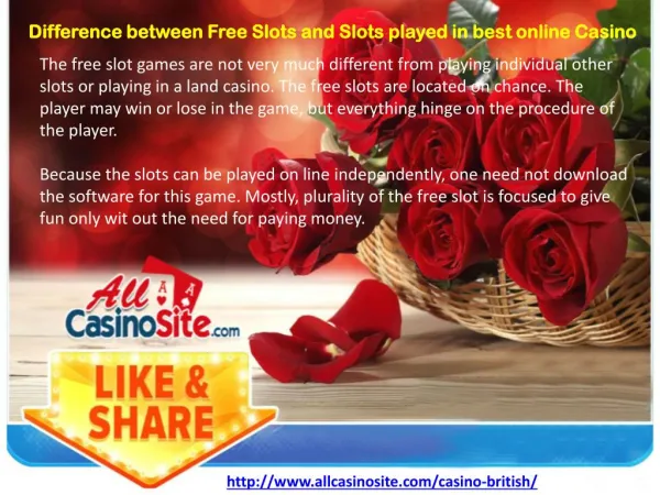 Difference between Free Slots and Slots played in best online Casino