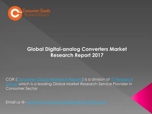Global Digital-analog Converters Market Research Report 2017