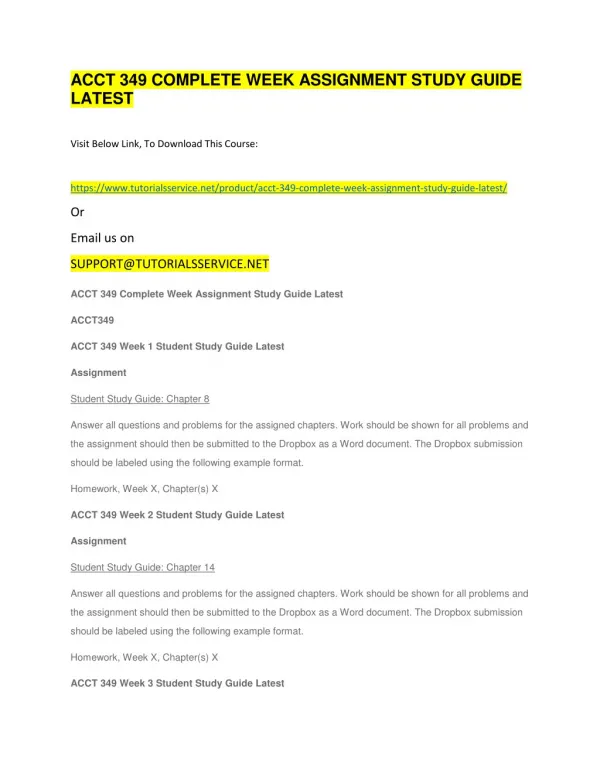acct 349 complete week assignment study guide