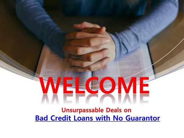 Bad Credit Loans with No Guarantor