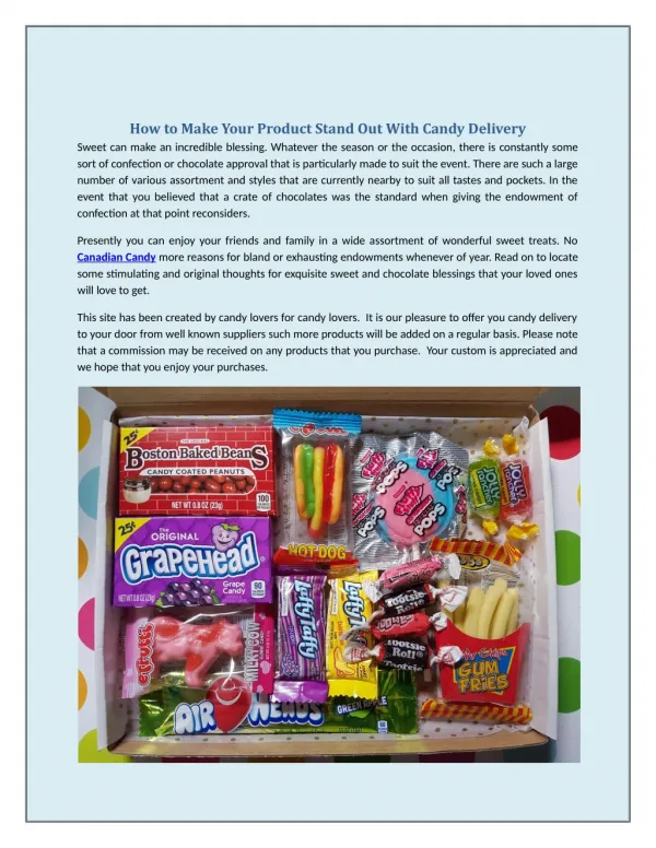 How to Make Your Product Stand Out With Candy Delivery