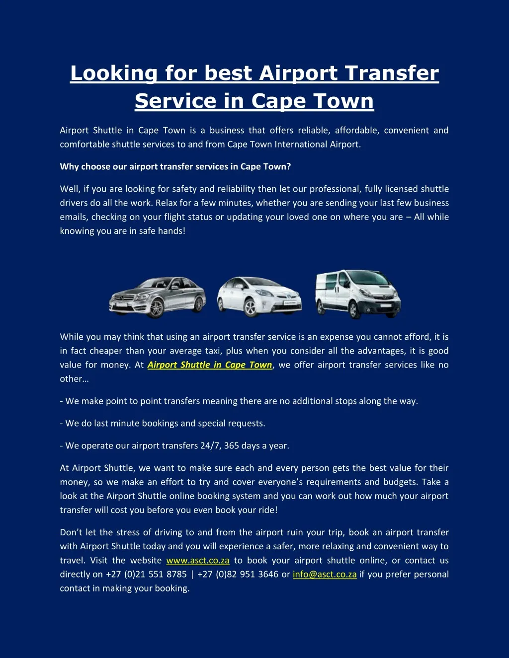 looking for best airport transfer service in cape
