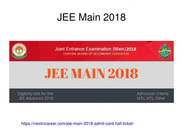 JEE Main 2018 Admit Card
