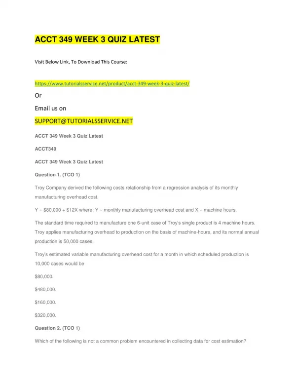 acct 349 week 3 quiz latest